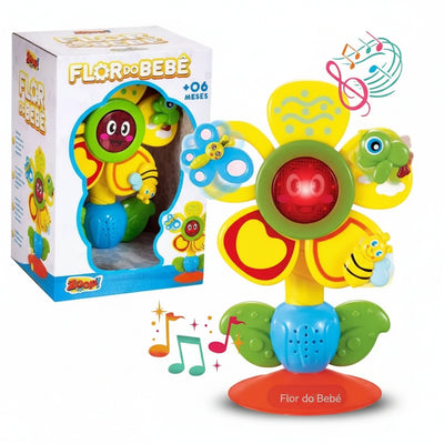 Zoop Toys Flower Interactive Musical Activity Wheel | Ages 6m+ | Master Sensory Calibration & Fine Motor Mechanics