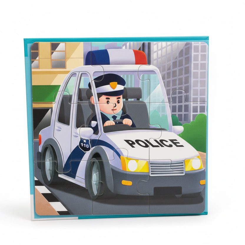 Magnetic Traffic Discovery Puzzle Book – Police Car Edition