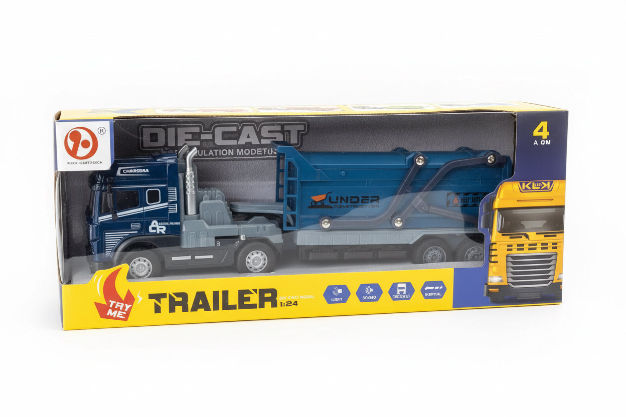 1:24 Die-Cast Metal Construction Transporter – Light & Sound Series