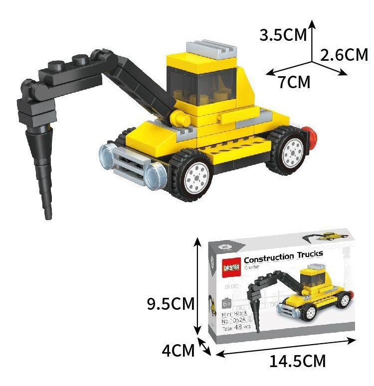 Mini Lego Blocks Construction Trucks Set