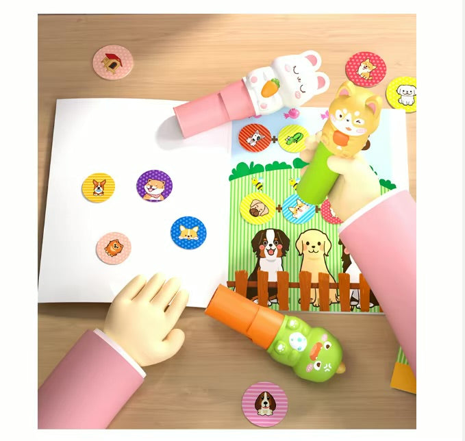 Magic Stamper Stickers Set – 200 Reusable Stickers with 24-Page Book