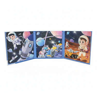 3-in-1 Aerospace Adventure Magnetic Puzzle Book – Step 4 Progressive Learning