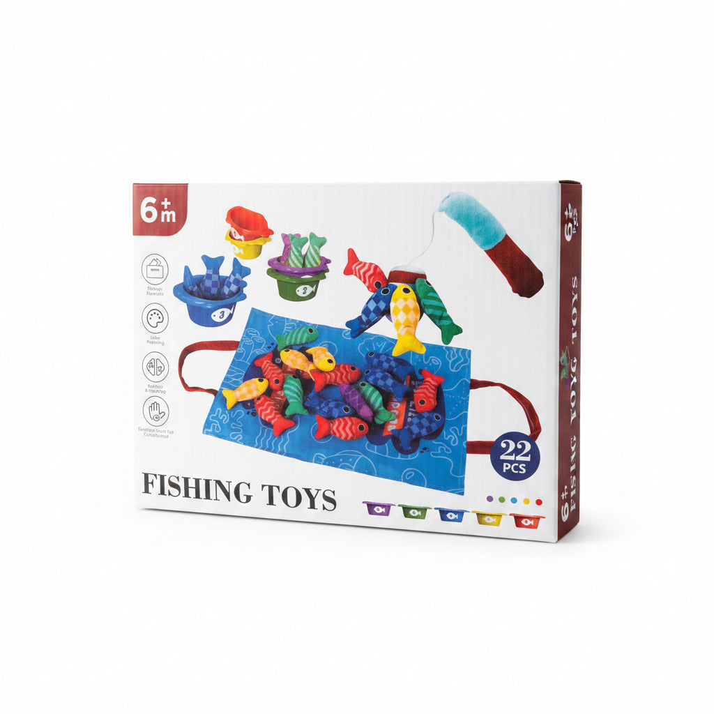 My First Plush Fishing Set – 22-Piece Soft "Hook & Grip" Sensory Game