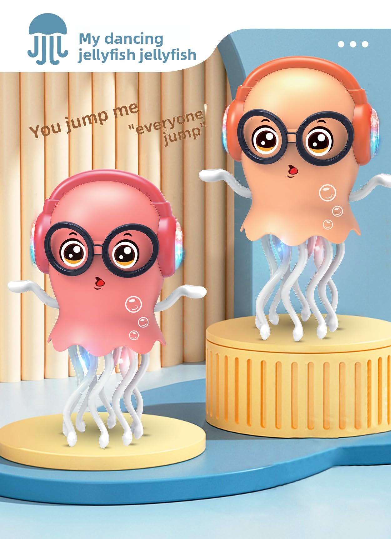 Dancing Jellyfish Musical Toy with LED Lights – Bump & Go Interactive Kids Toy