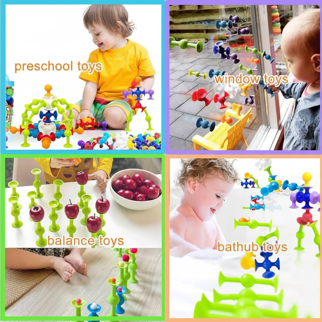Flexi-Grip Sensory Suction Set – 50-Piece "Pop & Build" Construction Kit
