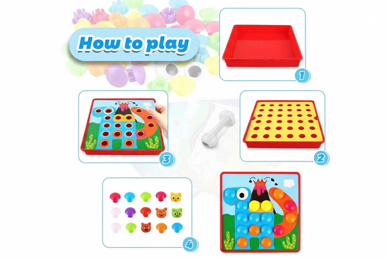 Button Idea Educational Toy – Snap Button Learning Set for Preschoolers