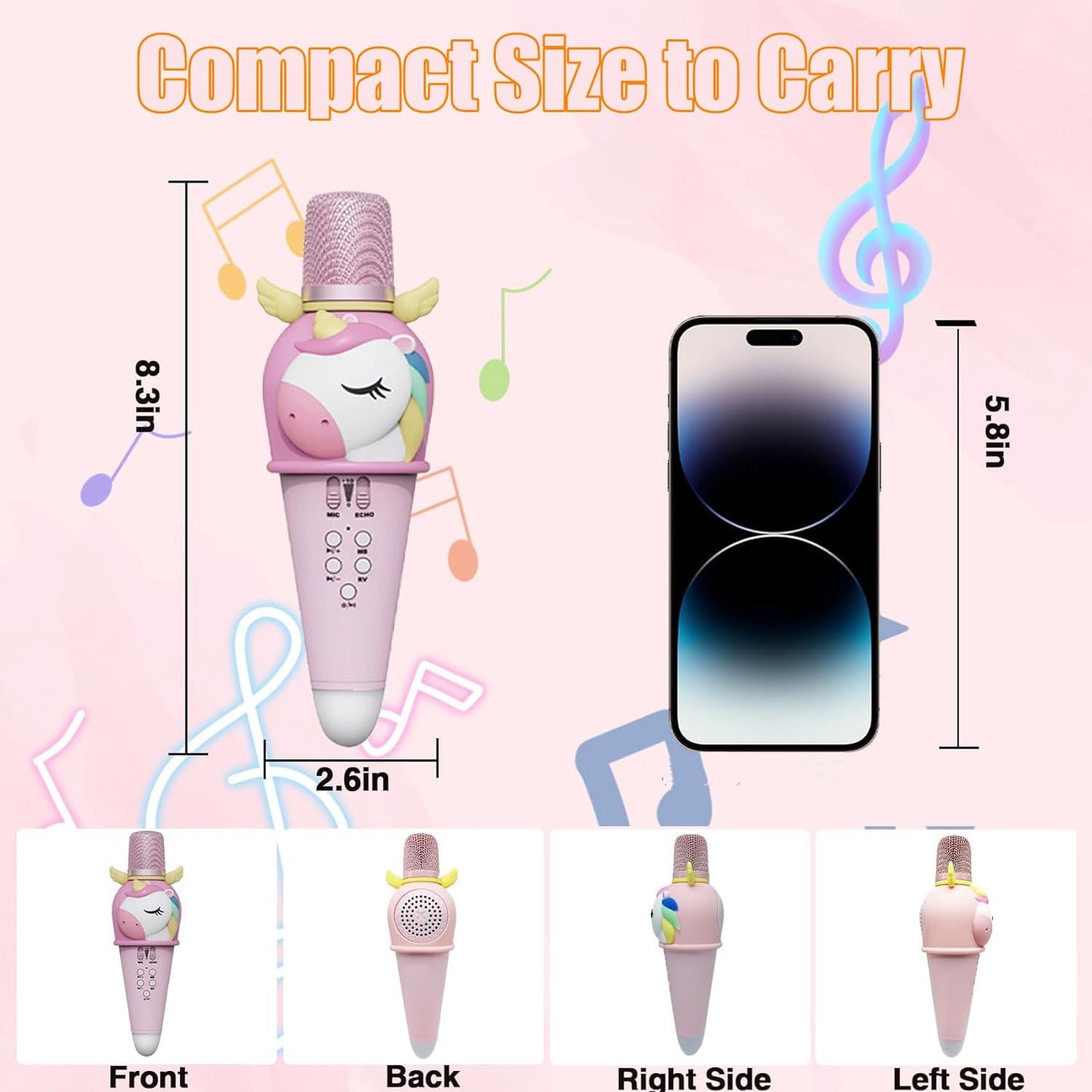 Lovely Unicorn Wireless Karaoke Microphone | Ages 3+ | Master Vocal Expression & Acoustic Calibration