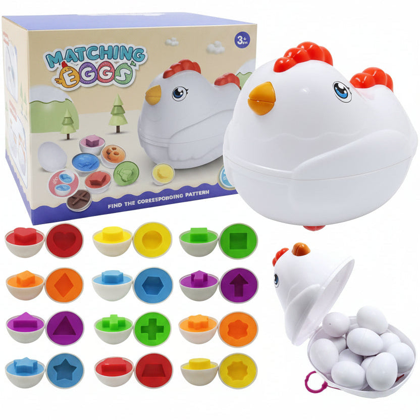 Valley Toys Hen-Style Matching Eggs | Ages 3+ | Master Shape Logic & Fine Motor Precision