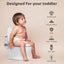 Realistic Toddler Potty Training Toilet with Soft PU Cushion Seat & Removable Waste Basin
