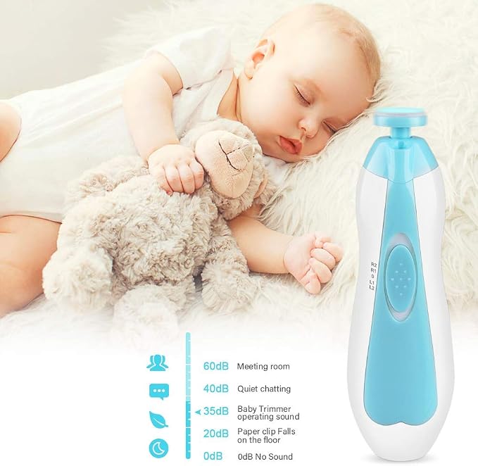 Electric Baby Nail Trimmer & File Kit with LED Light for Newborns, Toddlers & Adults (Ages 0 Months+)
