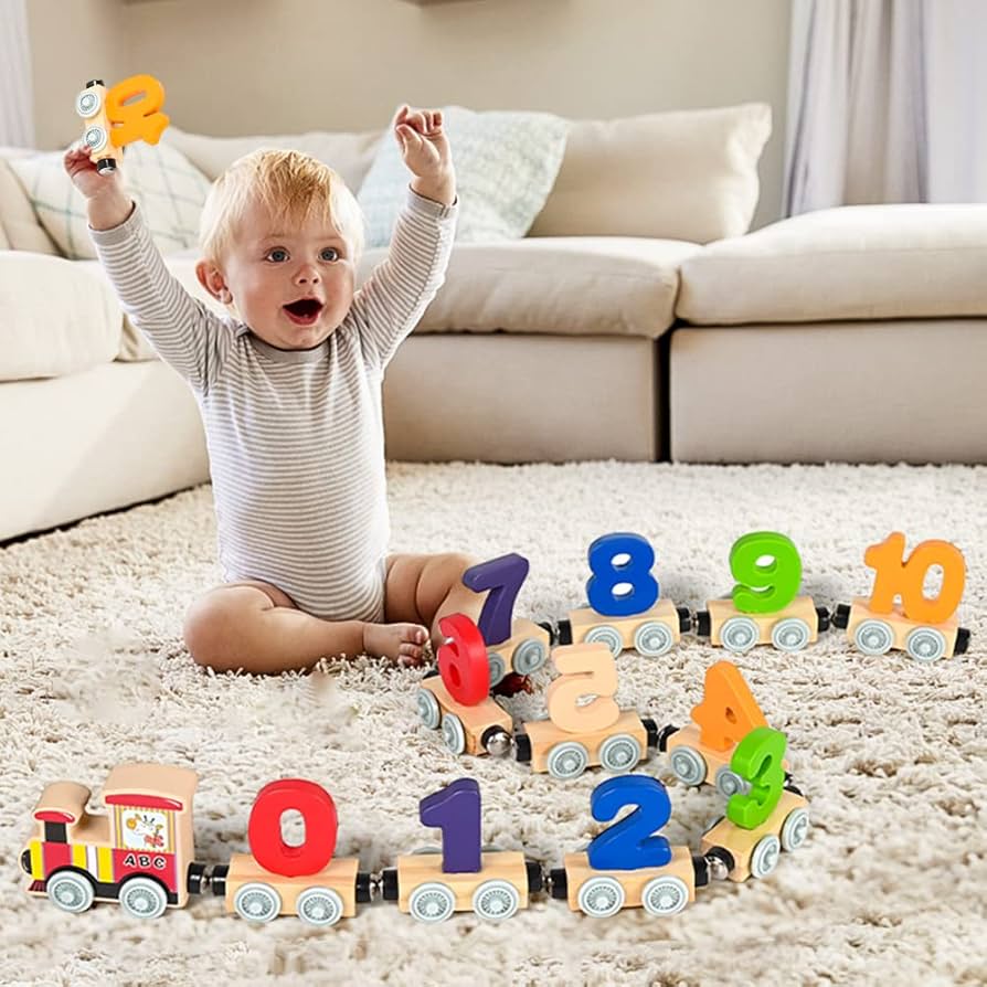 Wooden Magnetic Number Train | Ages 1-3 | Foster Early Math & Motor Skills
