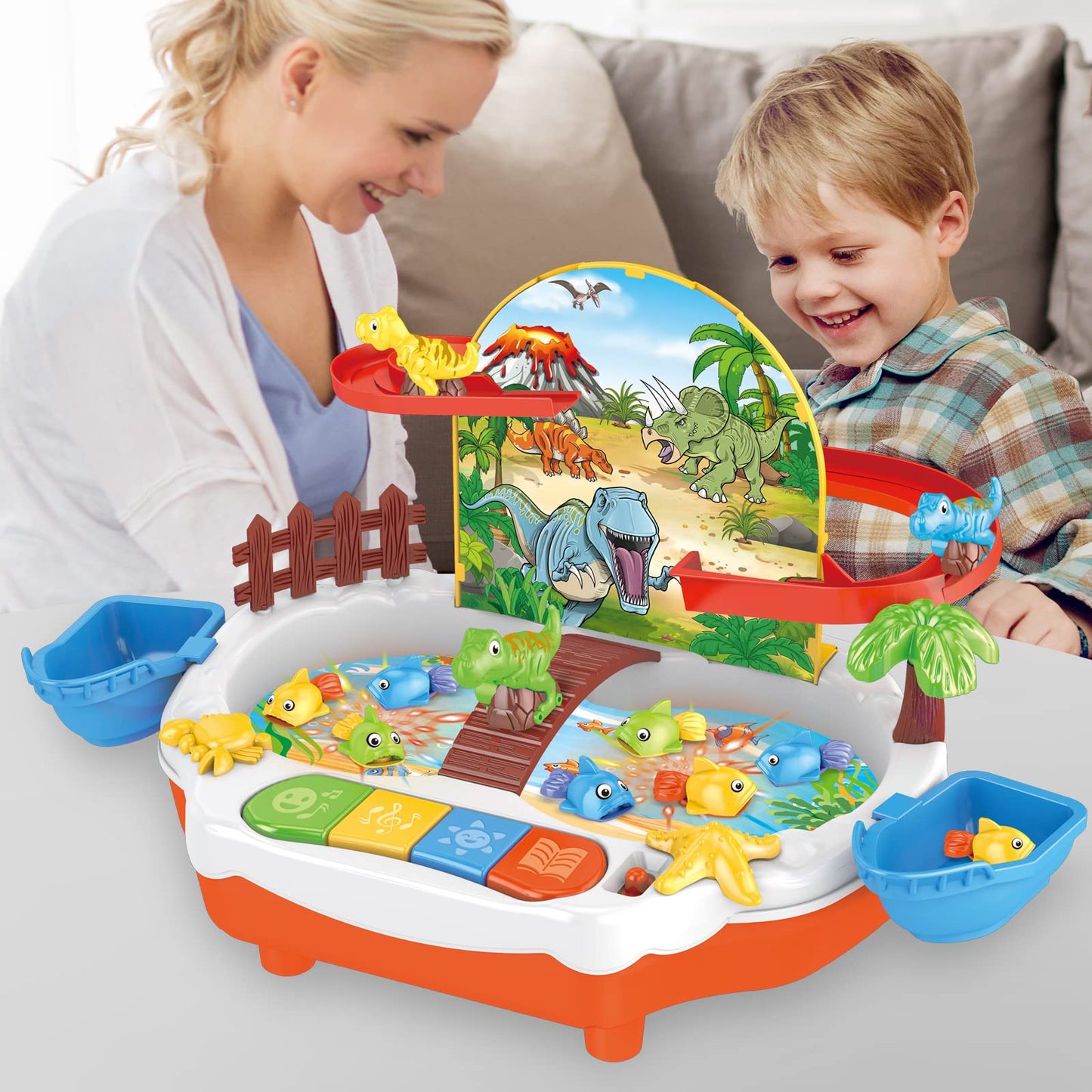 Dinosaur park fishing toy set