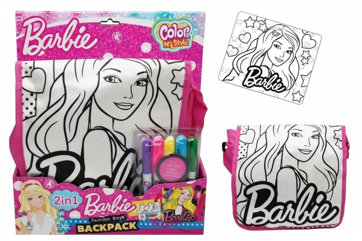 Color Me Mine Barbie Messenger Bag Craft Kit – DIY Creative Activity for Kids 5+