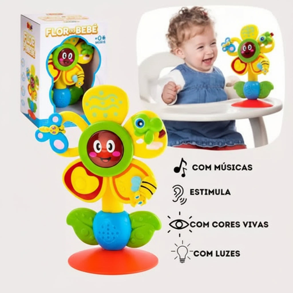 Zoop Toys Flower Interactive Musical Activity Wheel | Ages 6m+ | Master Sensory Calibration & Fine Motor Mechanics