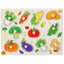 3-in-1 Wooden Peg Puzzle Bundle – Fruits, Vegetables, and Jungle Animals