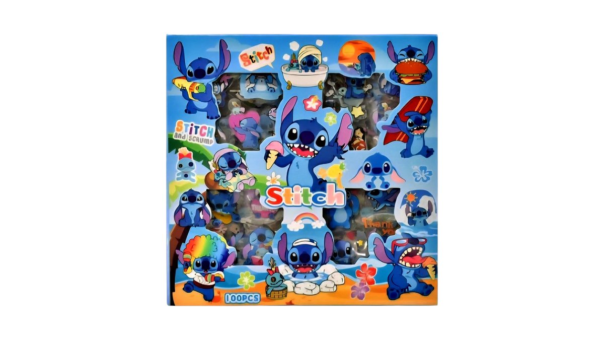 Lilo & Stitch 100-Piece Non-Repeating Decorative Sticker Gift Box Set (Ages 3+)