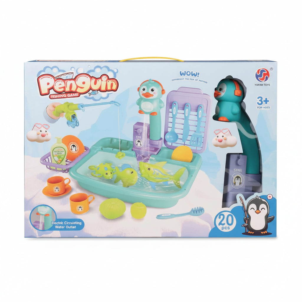 Penguin 2-in-1 Water Station & Fishing Set | Ages 3+ | Master Social Responsibility & Sensory Logic