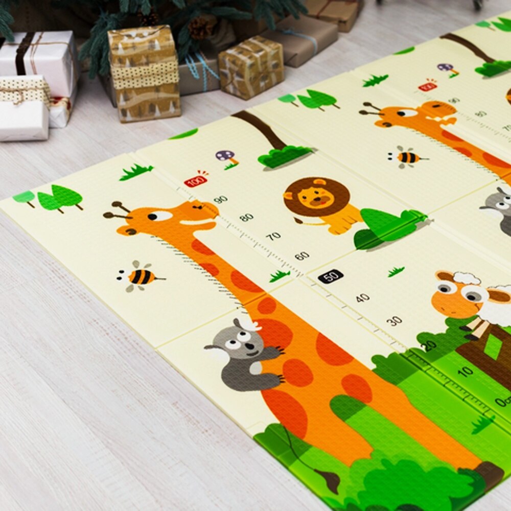 Foldable XPE Foam Play Mat – 180 x 200 cm Reversible Educational Mat