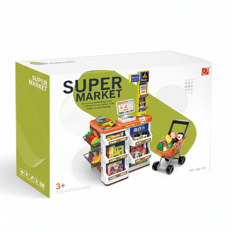 Home Supermarket And Cashier toy 60 pieces( Sounds and Lights)