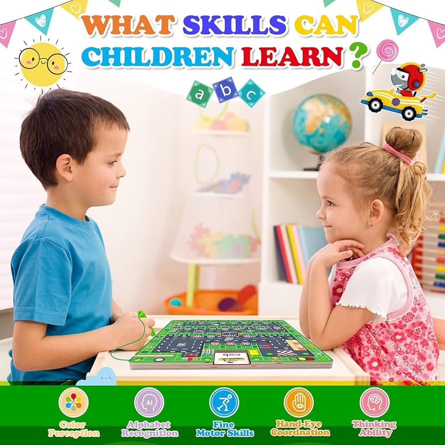 Montessori Wooden Magnetic Color & Alphabet Maze Board – Educational Toy for Kids