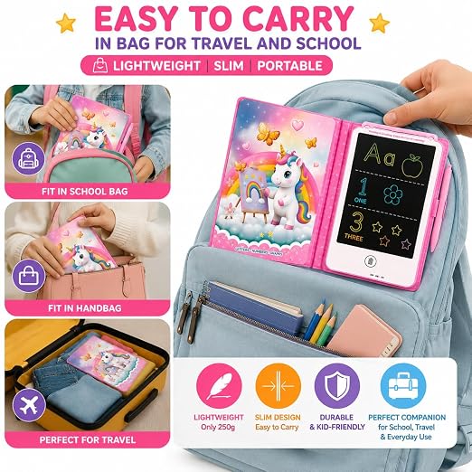 Magic Painting Board" 8.5-Inch Educational LCD Writing Tablet with 20 Double-Sided Learning Cards (40 Activities / Ages 3+)