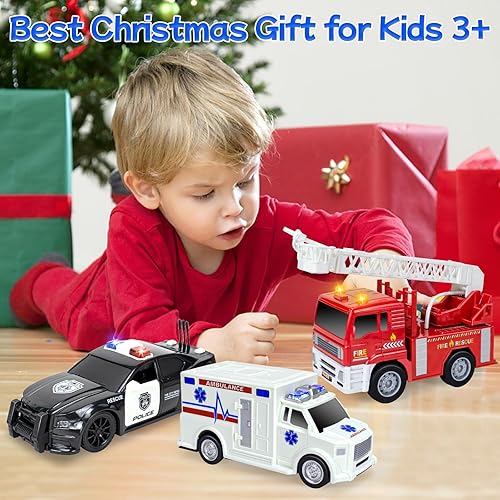 Emergency Rescue Vehicles Interactive Educational Toy Set for Kids (Ages 3+)