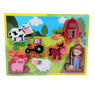 Chunky Wooden 'My Little Farm' Puzzle – First Shapes & Barnyard Fun