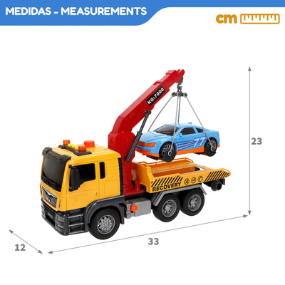 Friction-Powered Tow Truck & Car Set | Ages 3+ | Spark Heroic Rescue Play & Motor Skills