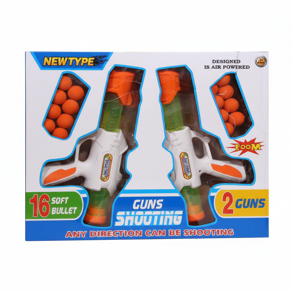 Dual Air-Powered Gun Set | Ages 3+ | Enhance Precision & Physical Coordination