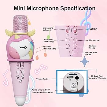 Lovely Unicorn Wireless Karaoke Microphone | Ages 3+ | Master Vocal Expression & Acoustic Calibration