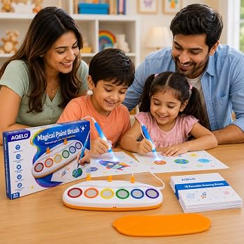 Color Draw Magical Light-Up Paint Brush & Mess-Free Color Wonder Palette Set (Ages 3+