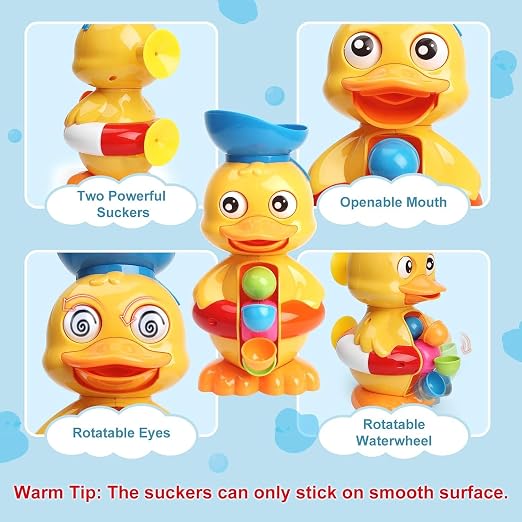 Cute Duck Kinetic Water Bath Wheel | Ages 3+ | Master Hydrodynamics & Fluid Cause-and-Effect