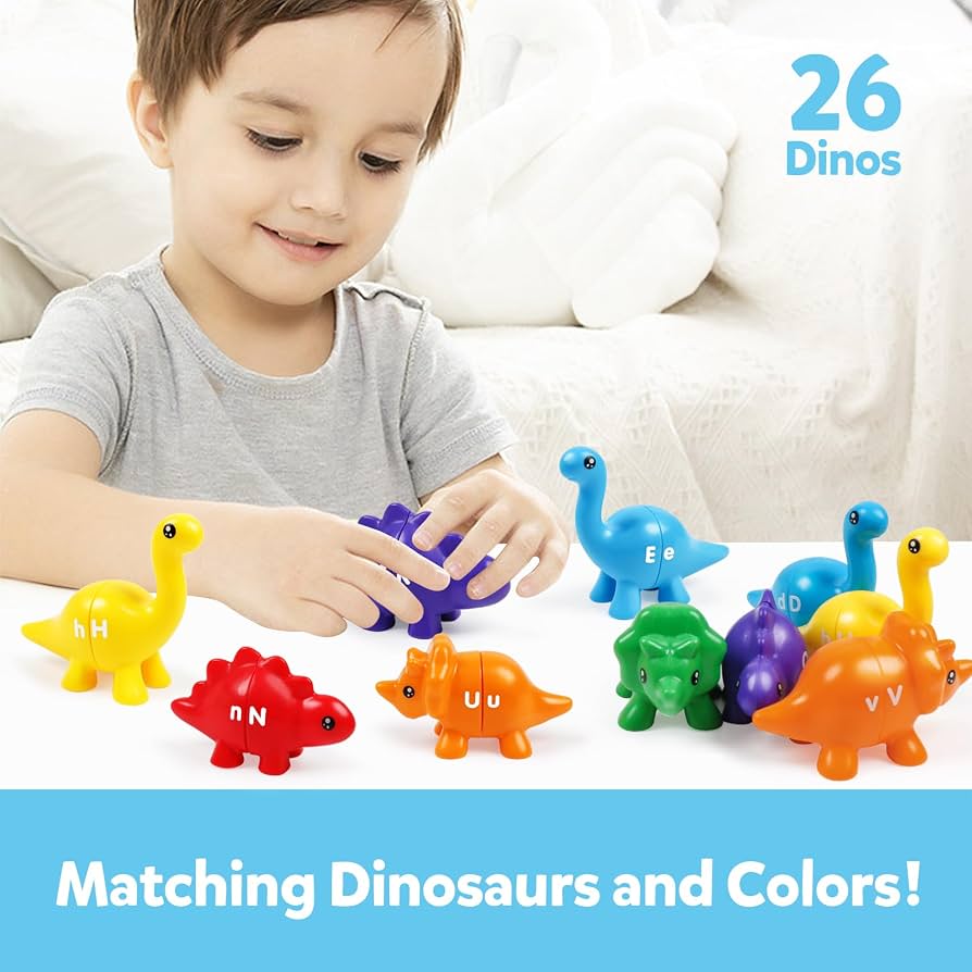26-Piece Alphabet Matching Dinosaurs Snap-and-Learn Fine Motor Toy Set (Ages 3+)