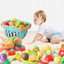 68-Piece Toddler Pretend Play Food Set with Cutting Tools & Grocery Basket