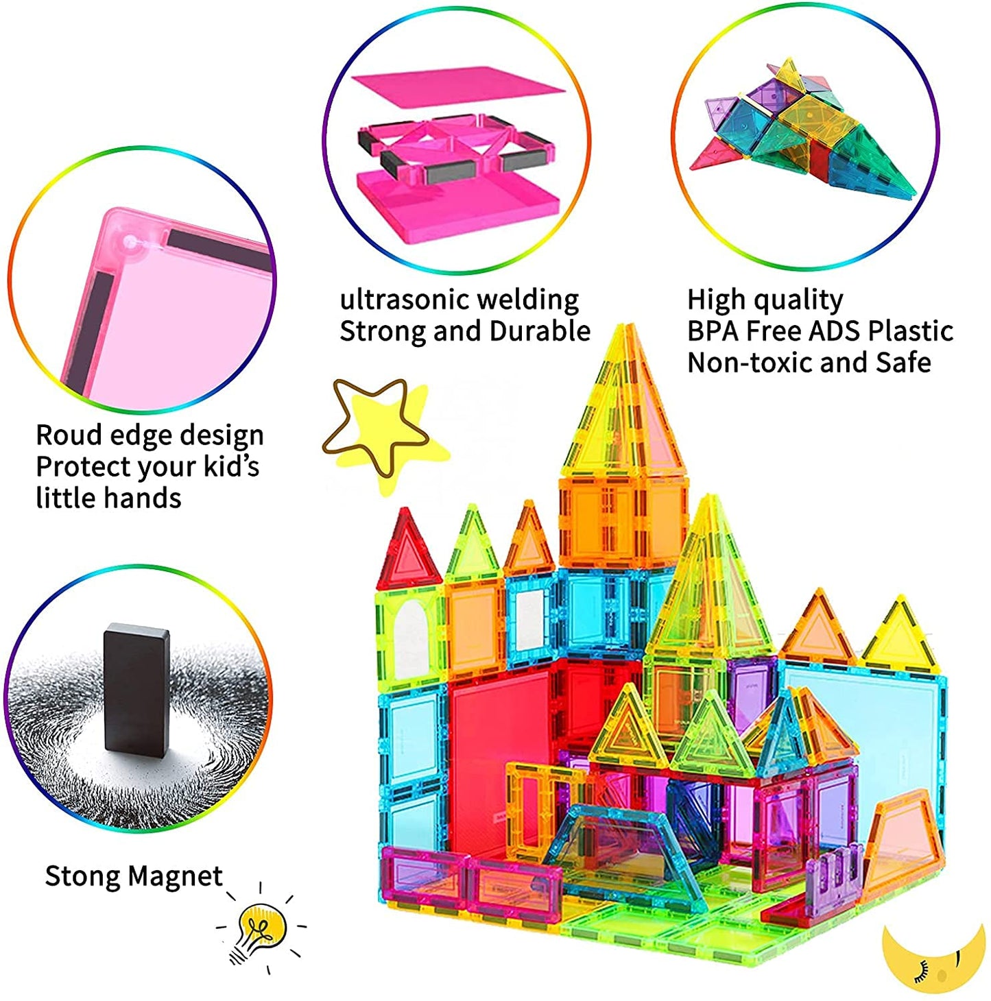 48-Piece Magic Magnetic Building Tiles | Ages 3+ | Master 3D Engineering & Geometric Logic
