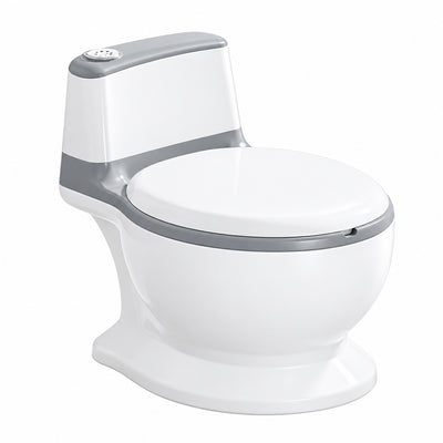 Realistic Toddler Potty Training Toilet with Soft PU Cushion Seat & Removable Waste Basin