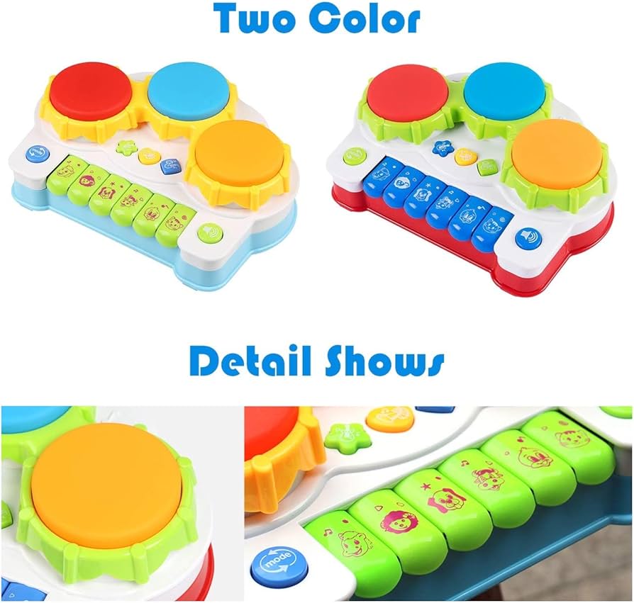 2-in-1 Musical Symphony Drum & Piano | Ages 3+ | Master Rhythmic Patterns & Auditory Coordination