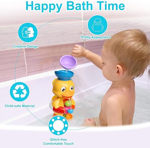 Cute Duck Kinetic Water Bath Wheel | Ages 3+ | Master Hydrodynamics & Fluid Cause-and-Effect