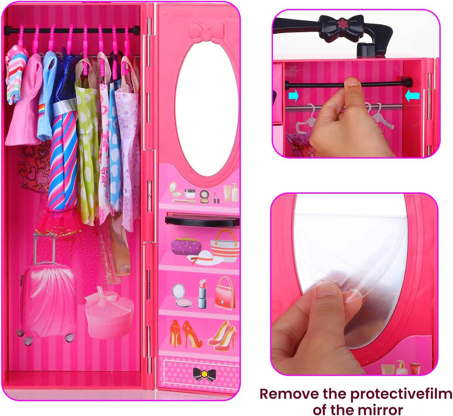 Alisa Fashion Doll Wardrobe Pretend Play Closet Set for Kids (Ages 3+)