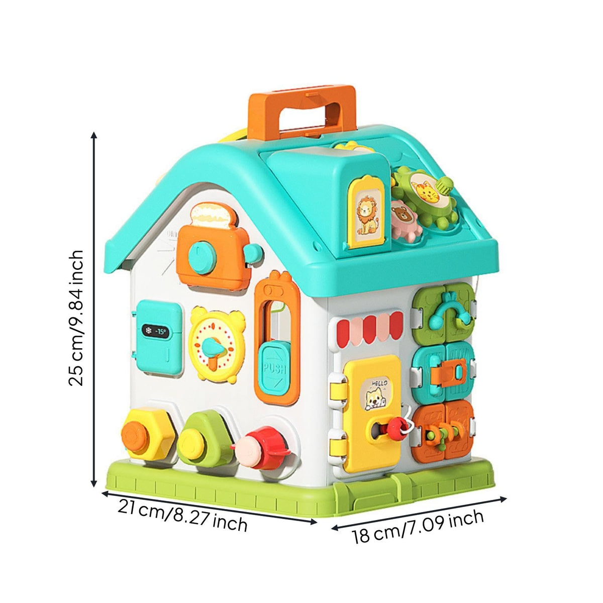 6-in-1 Montessori Toddler Busy House Activity Playhouse with Locks, Keys & Magnetic Game (Ages 18M+)