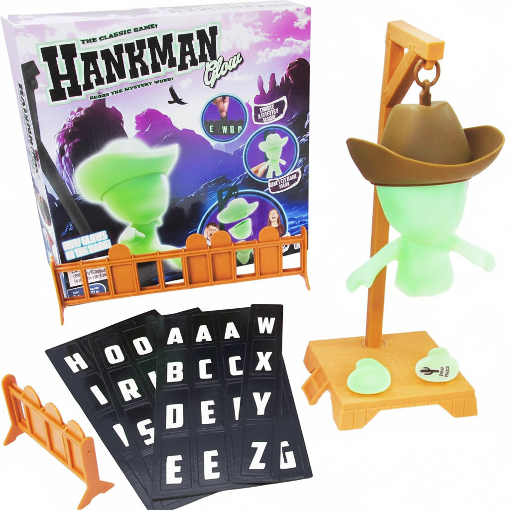 Hankman Glow 3D Magnetic Board Game | Ages 6+ | Master Vocabulary & Logical Thinking