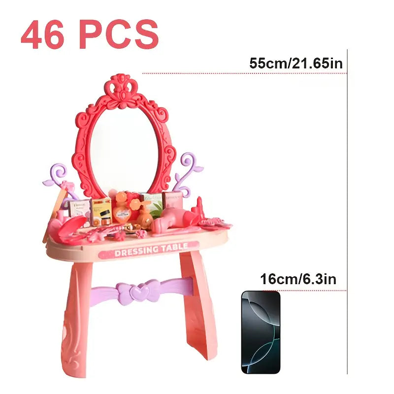 Royal Princess Pink Dressing Table – 46-Piece Beauty & Role-Play Set
