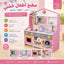 Interactive Wooden Play Kitchen Set with Cooking Accessories & Washing Machine (Pink & White)