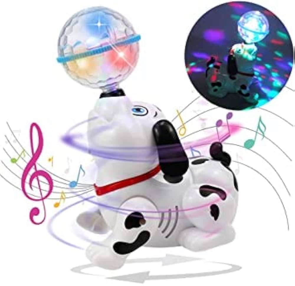 Walking Dancing Flashing Dog Toy with Music & Lights
