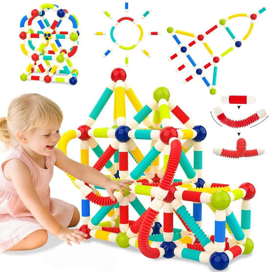 Flexible Magnetic Tube 66-piece Building Set – STEM Creative Construction