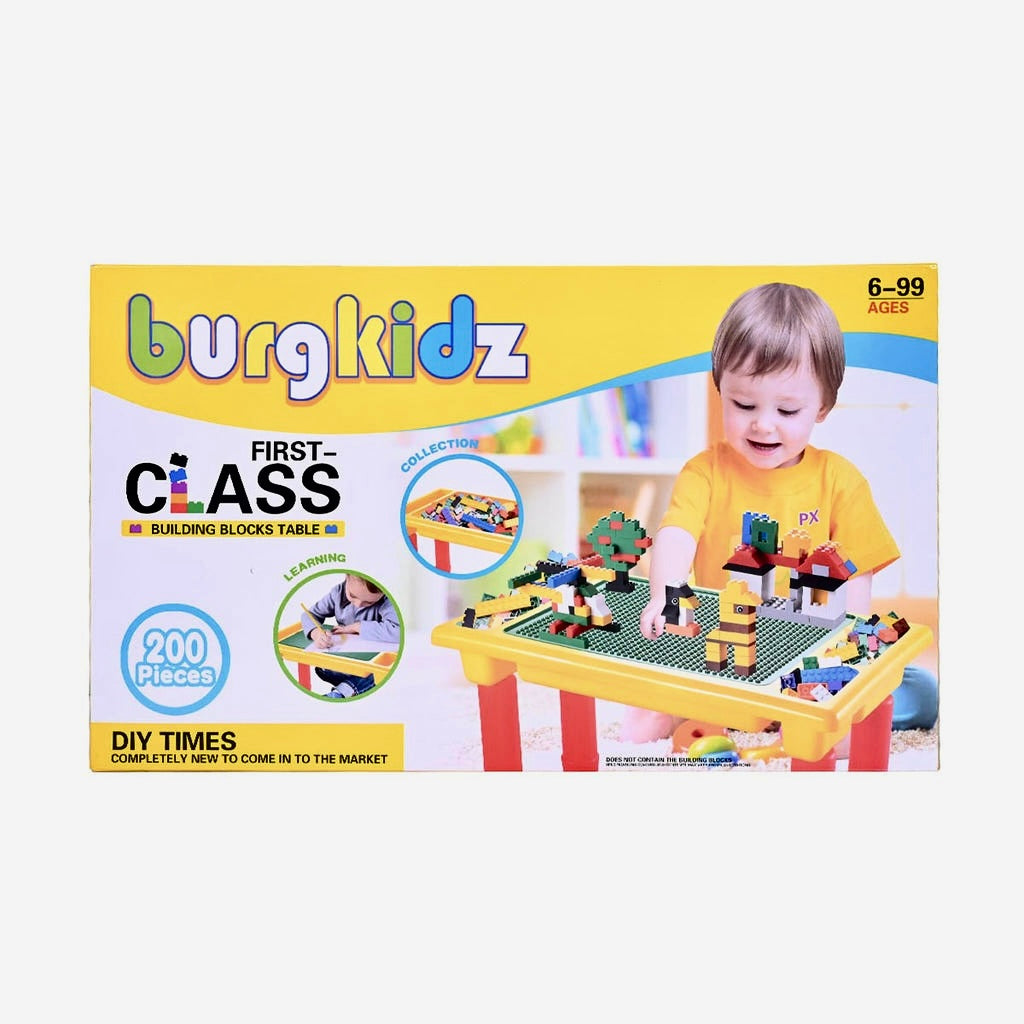 First Class Building Blocks Table Creativity Station For Kids 200 Pcs