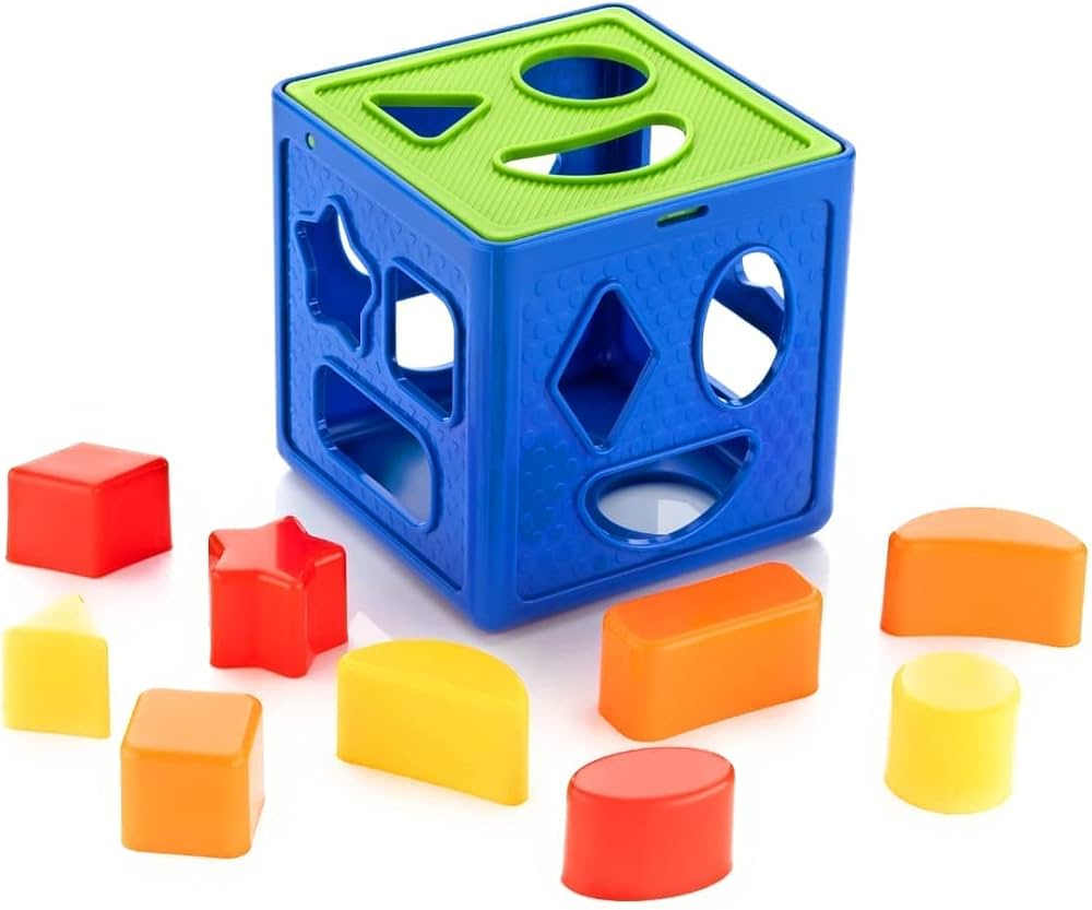 Shape Sorting Cube with 9 Shape and Different Color