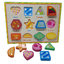Wooden Chunky Puzzle Geometrical  Shapes-12 Pieces