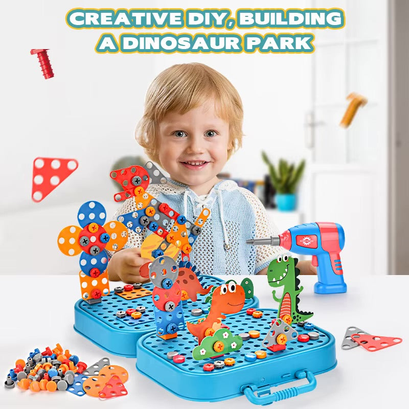 Dinosaur Electric Drill puzzle set 298 pieces