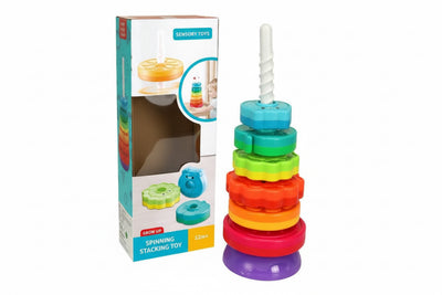 Grow Up Spinning Stacking Toy – Colorful Ring Spinner for Toddlers 12M+
